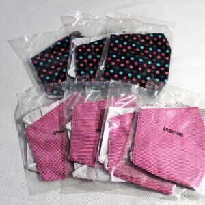 Set of 7 Avon / Studio 1886 Printed Cloth Masks With Filter Pocket, NEW SEALED